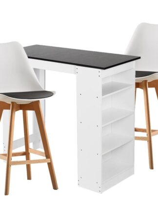 1PC Kitchen Bar Table With Side Storage Cabinet Bar Tables With 4-layer Shelf Simple Kitchen Desk Modern Elegant Bar Counter HWC