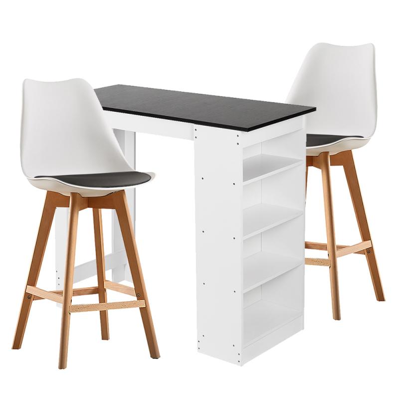 1PC Kitchen Bar Table With Side Storage Cabinet Bar Tables With 4-layer Shelf Simple Kitchen Desk Modern Elegant Bar Counter HWC