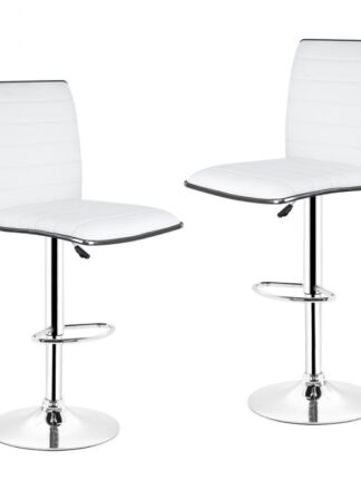 2Pcs/Set Dining Chairs Bar Chair PU Leather Bar Stool Lift Height Adjusted Swivel Leisure Home Office Kitchen Backrest Chair HWC