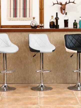 2pcs/Set Kitchen Leather Chair Stools Swivel Bar Height Adjustable Home Office Pneumatic Leisure Hand Hold Bar Chairs Stools
