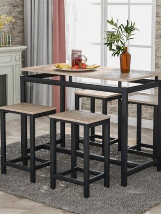 Kitchen Table Set High Table Industrial Dining Table With 4 Chairs