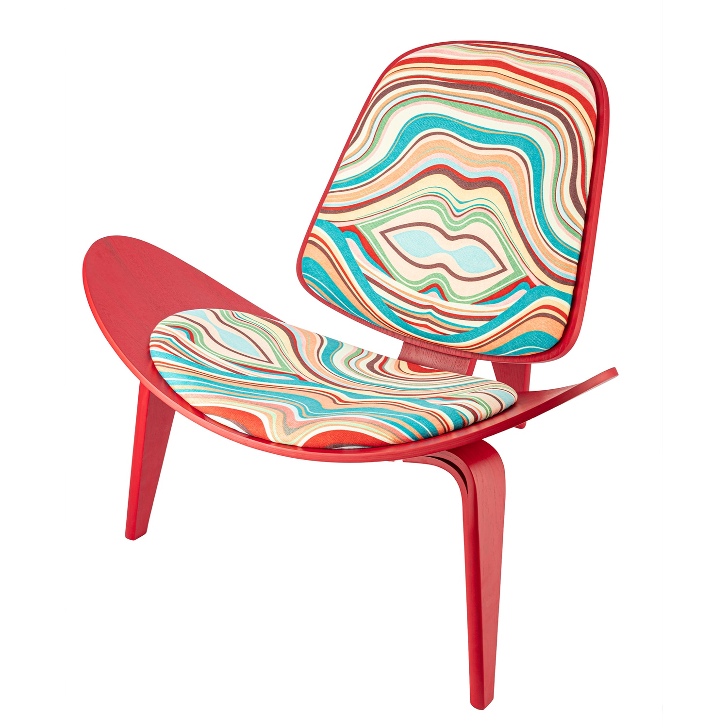 Furgle Replica Red Lounge Shell Chair Nordic Creative Side Chair Simple Designer Single Sofa Chair Smile Chair Airplane Chair