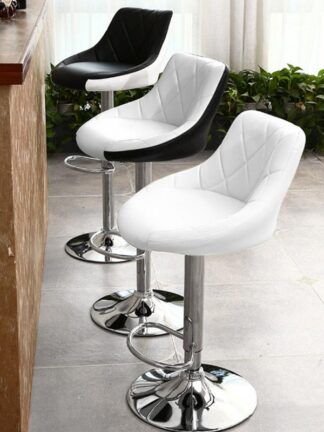 Kitchen Leather Chair 2PCS/Set Stools Swivel Bar Height Adjustable Home Office Pneumatic Leisure Hand Hold Bar Chairs HWC