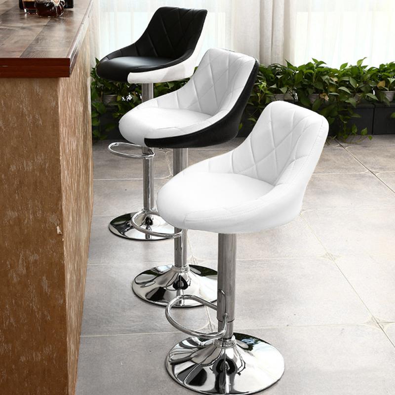 Kitchen Leather Chair 2PCS/Set Stools Swivel Bar Height Adjustable Home Office Pneumatic Leisure Hand Hold Bar Chairs HWC
