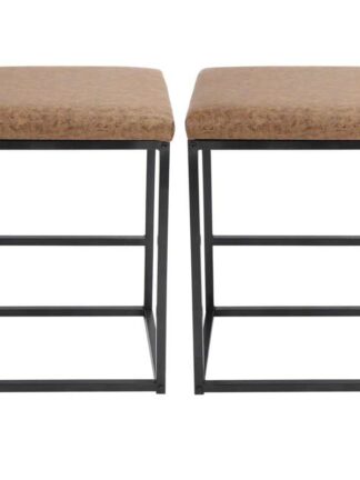 2PCS Bar Stool Counter Bar Chair with Footrest Thick Cushion Kitchen Dining Cafe Chair