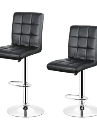 2Pcs/Set Bar Stool Kitchen Chair Adjustable High Stool Chairs Modern Living Room Home Office Kitchen PU Leather Chair Stool HWC