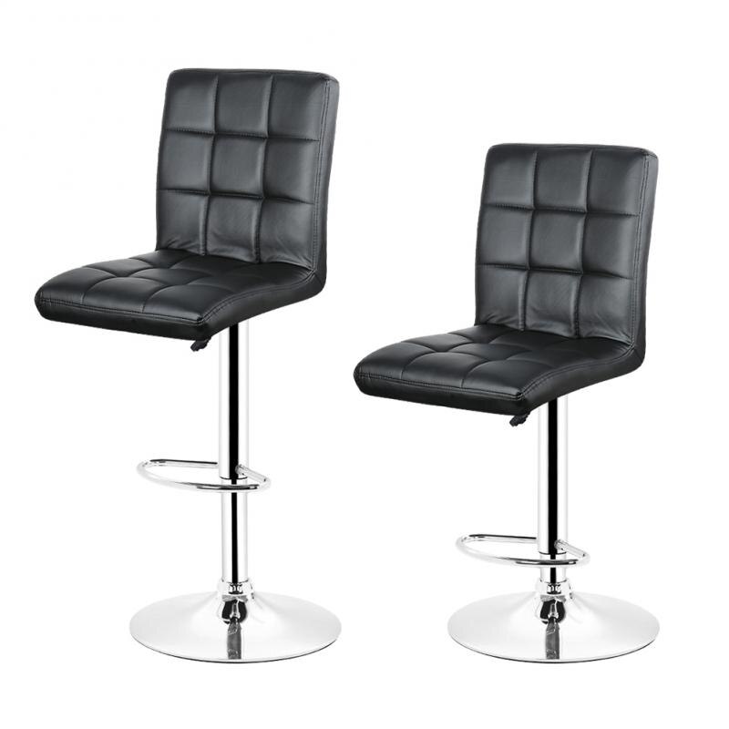 2Pcs/Set Bar Stool Kitchen Chair Adjustable High Stool Chairs Modern Living Room Home Office Kitchen PU Leather Chair Stool HWC
