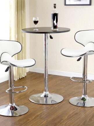 2Pcs/Set Modern Bar Stools PU Leather Bar Stool Lift Height Adjusted Swivel Leisure Home Office Kitchen Backrest Chair Bar Table