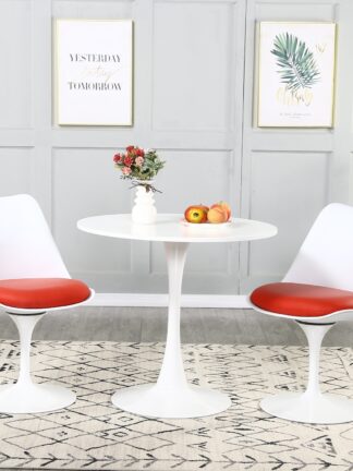 Dining Chairs Set of 2 Mid-Century Modern Swivel Dining Chair Faux Leather Upholstered Kitchen Chairs Bar Chairs Furniture