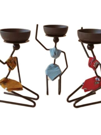 Creative Iron Candlestick Metal Candle Holder African Woman - Flower Pot
