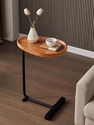 Nordic Simple Modern Oval Coffee Tea Solid Wood Counter Top