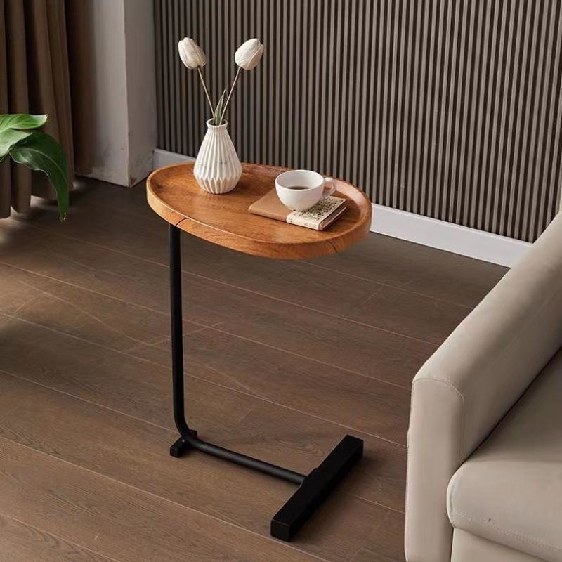 Nordic Simple Modern Oval Coffee Tea Solid Wood Counter Top