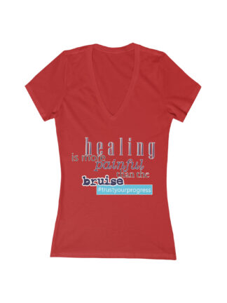 #trustyourprogress Women's Jersey Short Sleeve Deep V-Neck Tee